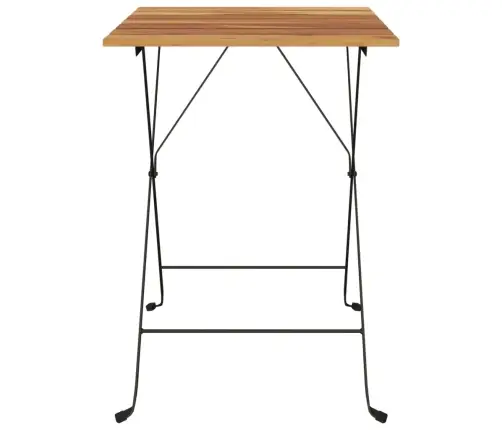 Saliekams Bistro Galds, 55X54X71 Cm, Masīvs Tīkkoks, Tērauds Vidaxl