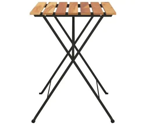 Saliekams Bistro Galds, 55X54X71 Cm, Masīvs Tīkkoks, Tērauds Vidaxl