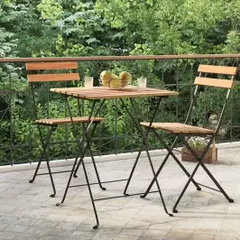 Saliekams Bistro Galds, 55X54X71 Cm, Masīvs Tīkkoks, Tērauds Vidaxl