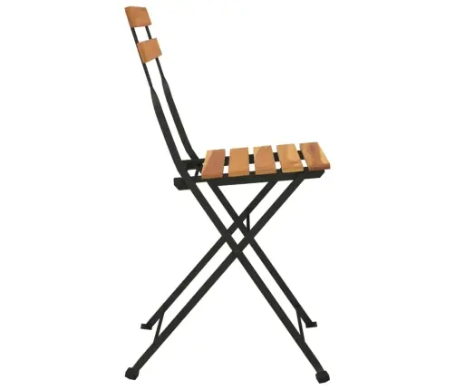 Saliekami Bistro Krēsli, 2 Gab., Masīvs Tīkkoks Un Tērauds Vidaxl