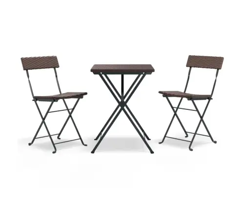 Sulankstomas Bistro Komplektas, 3 Dalių, Rudas, Poliratanas