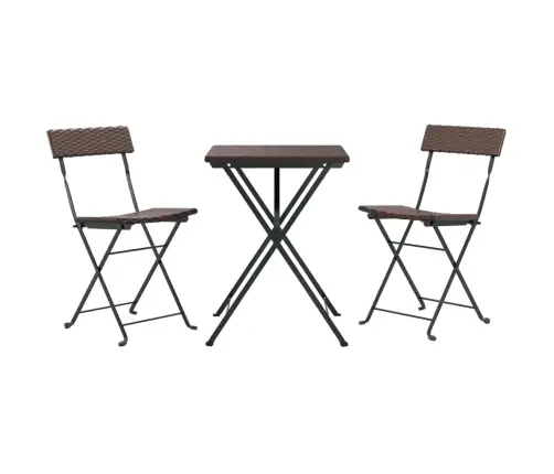 Sulankstomas Bistro Komplektas, 3 Dalių, Rudas, Poliratanas