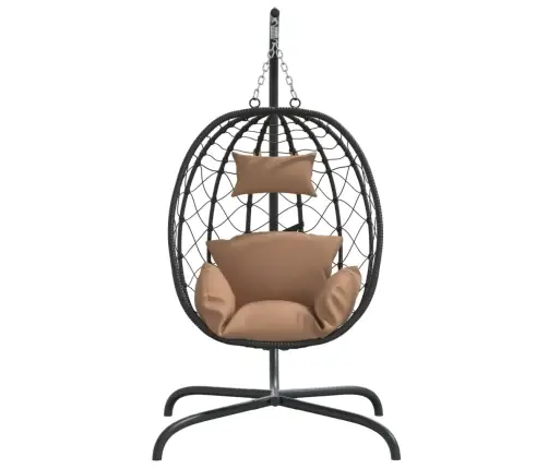 Iekarams Krēsls, Pelēkbrūns, Olas Forma, Pe Rotangpalma Vidaxl