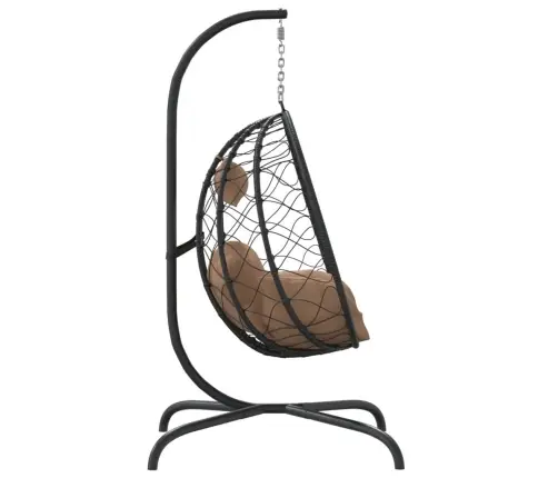 Iekarams Krēsls, Pelēkbrūns, Olas Forma, Pe Rotangpalma Vidaxl