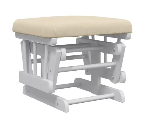 Šūpuļkrēsls Ar Kāju Balstu, Krēmbalts Audums Vidaxl