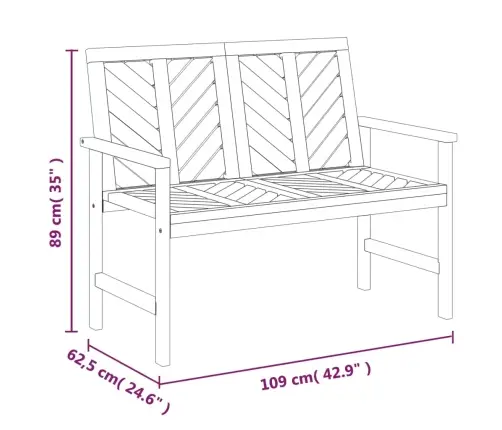 Sodo Poilsio Komplektas, 2 Dalių, Akacijos Medienos Masyvas