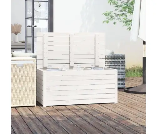 Sodo Dėžė, Balta, 101X50,5X46,5cm Pušies Medienos Masyvas