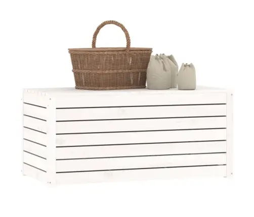 Sodo Dėžė, Balta, 101X50,5X46,5cm Pušies Medienos Masyvas