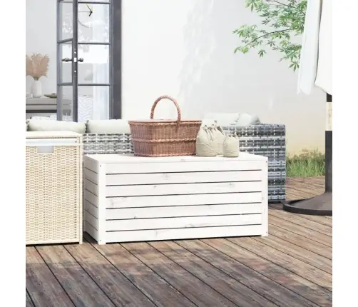 Sodo Dėžė, Balta, 101X50,5X46,5cm Pušies Medienos Masyvas