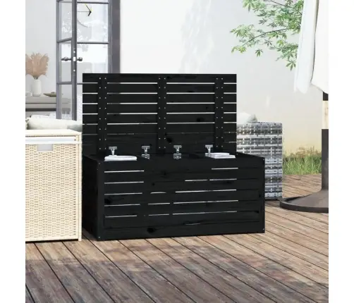 Dārza Kaste, Melna, 101X50,5X46,5 Cm, Priedes Masīvkoks Vidaxl