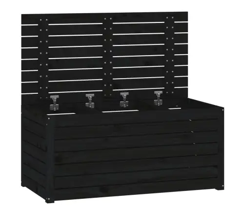 Dārza Kaste, Melna, 101X50,5X46,5 Cm, Priedes Masīvkoks Vidaxl