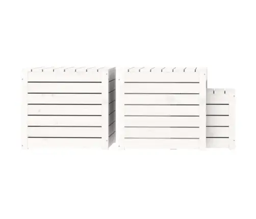 Dārza Kastes, 3 Gab., Baltas, Priedes Masīvkoks Vidaxl