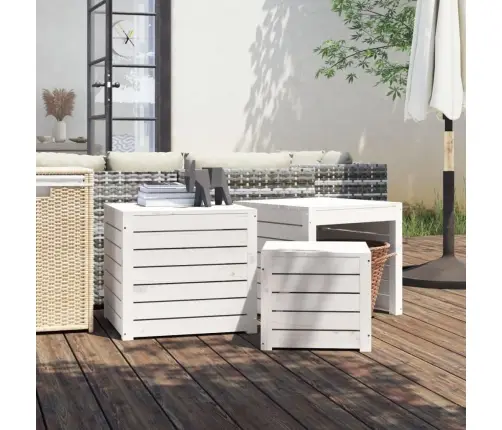 Dārza Kastes, 3 Gab., Baltas, Priedes Masīvkoks Vidaxl