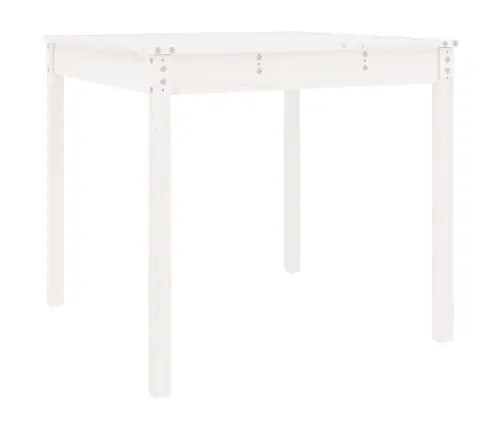 Dārza Galds, Balts, 82,5X82,5X76 Cm, Priedes Masīvkoks Vidaxl