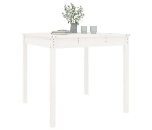 Dārza Galds, Balts, 82,5X82,5X76 Cm, Priedes Masīvkoks Vidaxl