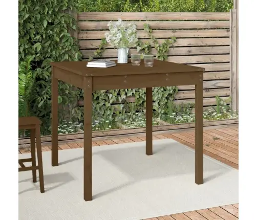 Sodo Stalas, Medaus Rudas, 82,5X82,5X76cm Pušies Masyvas