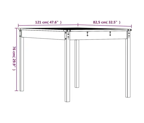 Dārza Galds, 121X82,5X76 Cm, Priedes Masīvkoks Vidaxl Dārza Galds, 121X82,5X76 Cm, Priedes Masīvkoks Vidaxl