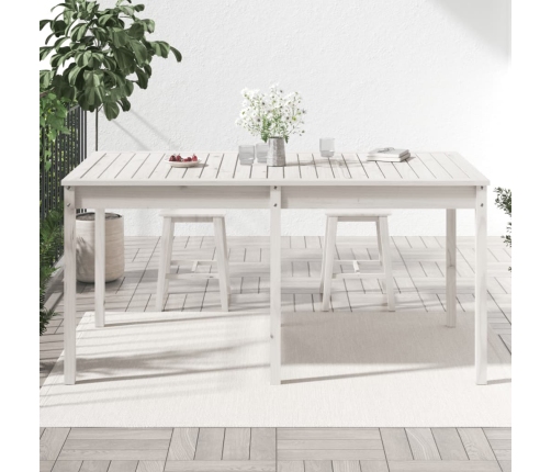 Sodo Stalas, Baltas, 159,5X82,5X76cm Pušies Medienos Masyvas