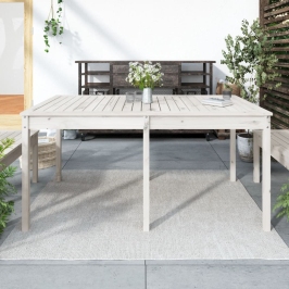 Sodo Stalas, Baltas, 159,5X82,5X76cm Pušies Medienos Masyvas