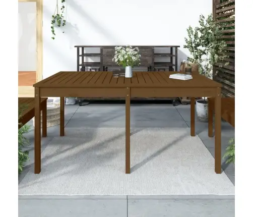 Sodo Stalas, Medaus Rudas, 159,5X82,5X76cm Pušies Masyvas