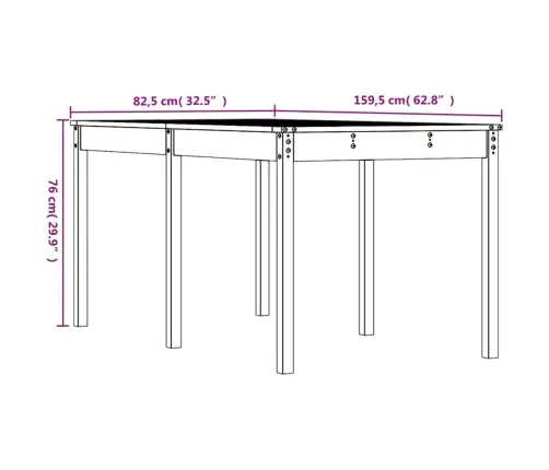 Sodo Stalas, 159,5X82,5X76cm Duoglas Eglės Medienos Masyvas Sodo Stalas, 159,5X82,5X76cm Duoglas Eglės Medienos Masyvas