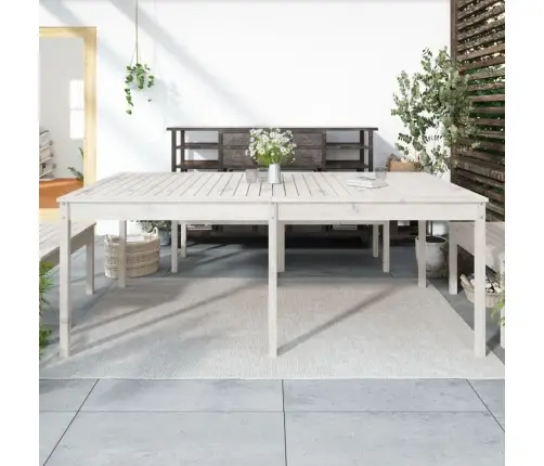 Dārza Galds, Balts, 203,5X100X76 Cm, Priedes Masīvkoks Vidaxl Dārza Galds, Balts, 203,5X100X76 Cm, Priedes Masīvkoks Vidaxl