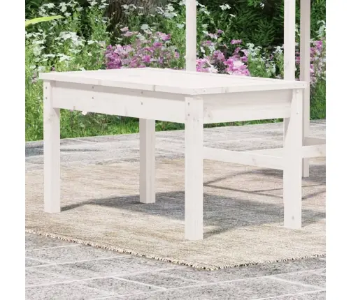 Dārza Sols, 80X44X45 Cm, Priedes Masīvkoks, Balts Vidaxl