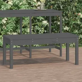 Sodo Suoliukas, Pilkas, 109X44X45cm Pušies Medienos Masyvas