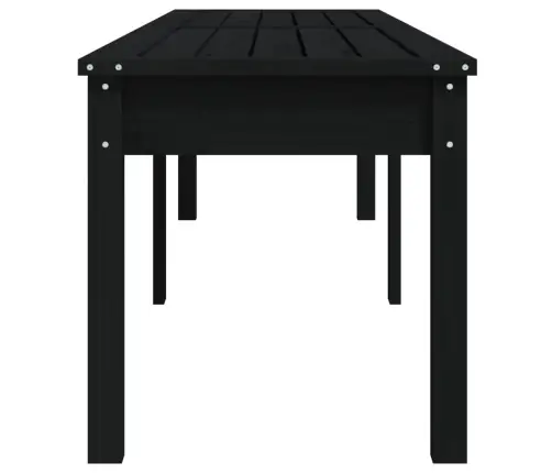 Dvivietis Sodo Suoliukas, Juodas, 203,5X44X45cm Pušies Masyvas