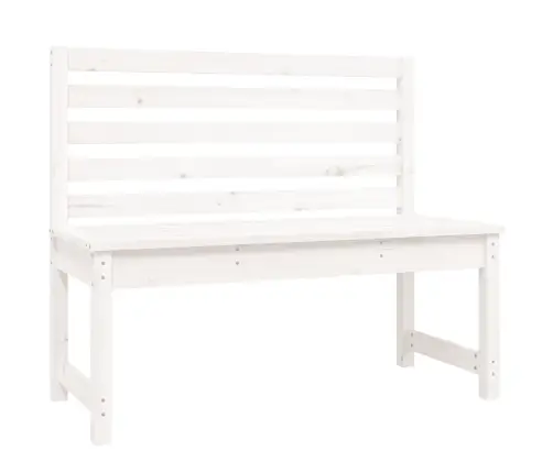 Sodo Suoliukas, Baltos Spalvos, 109cm Pušies Medienos Masyvas