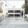 Sodo Stalas, Baltas, 159,5X82,5X110cm Pušies Medienos Masyvas