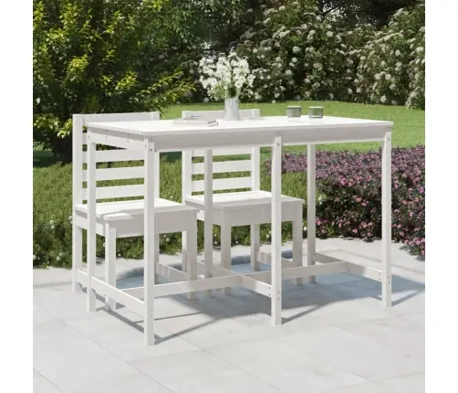 Sodo Stalas, Baltas, 159,5X82,5X110cm Pušies Medienos Masyvas
