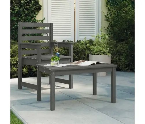 Dārza Galds, 82,5X50,5X45 Cm, Priedes Masīvkoks, Pelēks Vidaxl