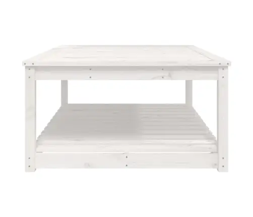 Sodo Stalas, Baltas, 121X82,5X45cm Pušies Medienos Masyvas