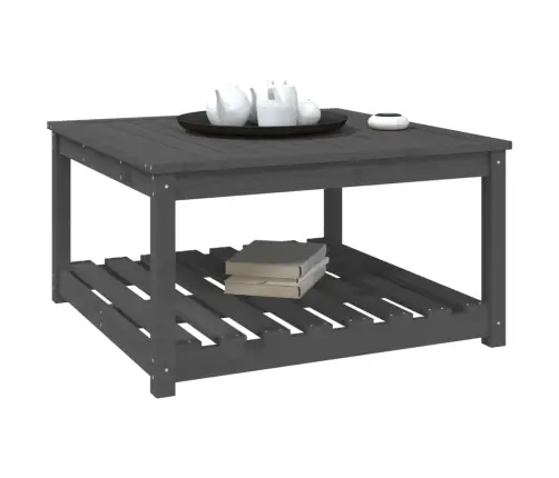 Sodo Stalas, Pilkas, 82,5X82,5X45cm Pušies Medienos Masyvas