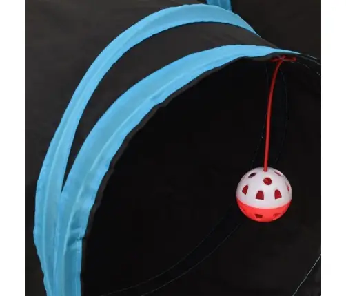 Kaķu Tunelis, 3 Ejas, Melns Un Zils, 90 Cm, Poliesters Vidaxl