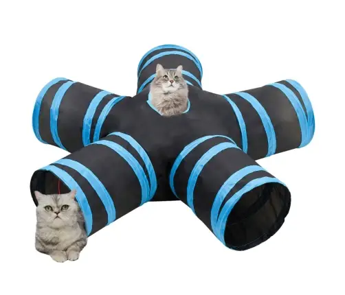 5-Suunaline Kassitunnel, Must Ja Sinine, 25 cm Polüester