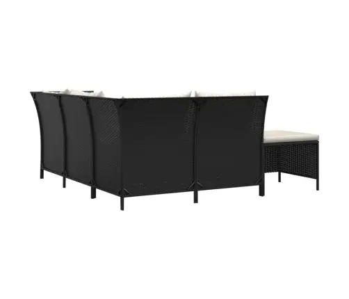 4-Daļīgs Dārza Atpūtas Mēbeļu Komplekts Ar Matračiem, Melns Pe Vidaxl