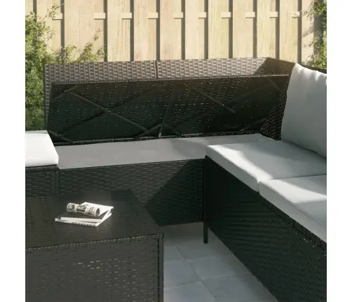 4-Daļīgs Dārza Atpūtas Mēbeļu Komplekts Ar Matračiem, Melns Pe Vidaxl