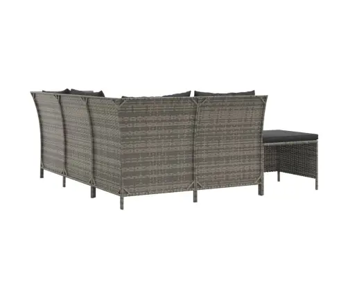 4-Daļīgs Dārza Atpūtas Mēbeļu Komplekts, Pelēka Pe Rotangpalma Vidaxl