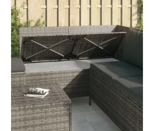 4-Daļīgs Dārza Atpūtas Mēbeļu Komplekts, Pelēka Pe Rotangpalma Vidaxl