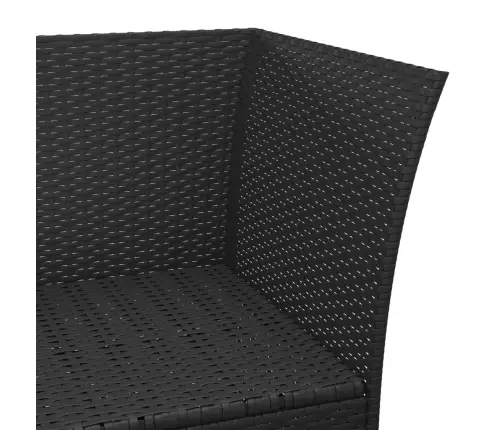 3-Osaline Aiamööblikomplekt Patjadega, Must, Polürotang