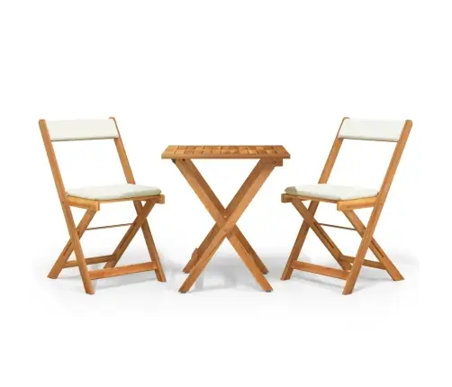 3-Osaline Kokkupandav Bistrookomplekt Patjadega, Akaatsiapuit