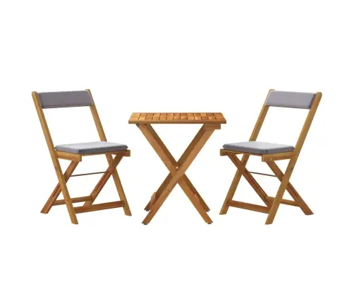 3-Osaline Kokkupandav Bistrookomplekt Patjadega, Akaatsiapuit