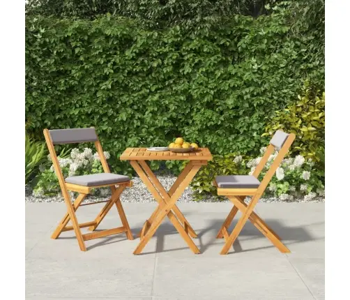 3-Osaline Kokkupandav Bistrookomplekt Patjadega, Akaatsiapuit