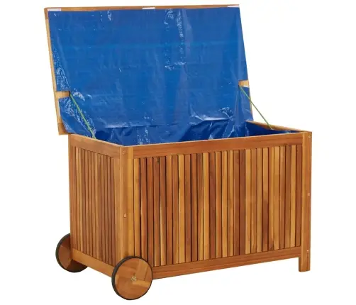 Dārza Uzglabāšanas Kaste Ar Riteņiem, 90X50X58Cm, Akācijas Koks Vidaxl