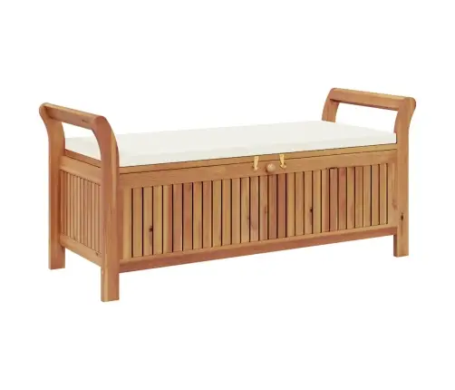Sodo Suoliukas-Daiktadėžė Su Pagalvėle, 126cm Akacijos Masyvas