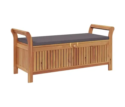 Sodo Suoliukas-Daiktadėžė Su Pagalvėle, 126cm Akacijos Masyvas