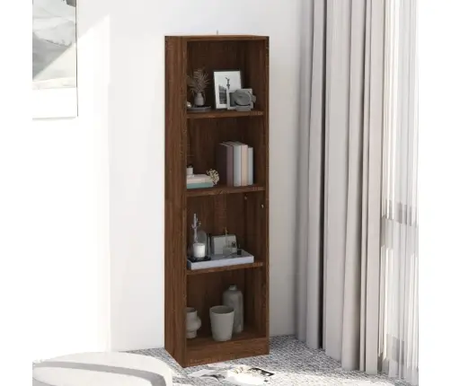 4-Līmeņu Grāmatplaukts, Ozola, 40X24X143 Cm, Inženierijas Koks Vidaxl