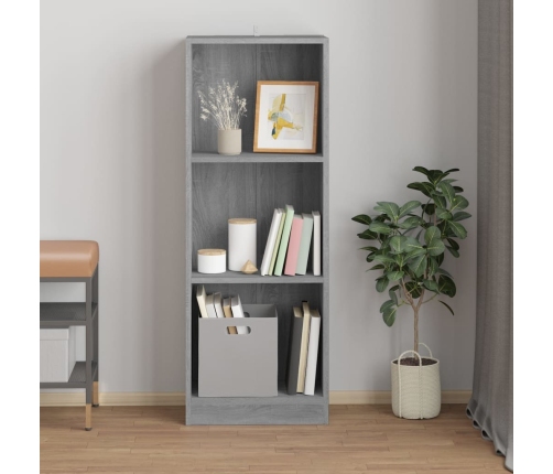 3-Līmeņu Grāmatplaukts, Pelēks, 40X24X109 Cm, Inženierijas Koks Vidaxl